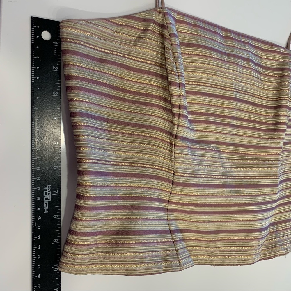 Js Collections Gold Mauve Stripe Tank Top. Size 12 - image 6